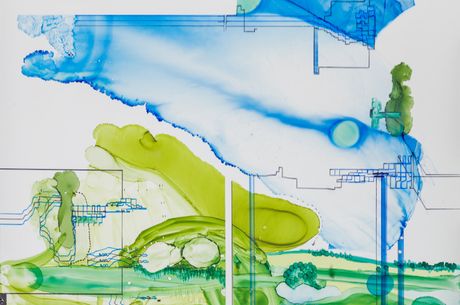 Constantin Luser_Seegewohnheiten._2020, Mischtechnik auf Spiegel hinter UV-Glas_80x100cm_Foto_Manuel Carreon Lopez.jpg.jpg